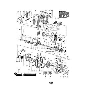 Shroud/Blower Housing/Cylinder Diagram and Parts List for TWISTERSB180  Weed Eater Leaf Blower / Vacuum